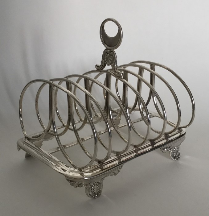 A good Georgian silver seven bar toast rack on scr