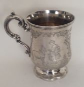 A attractive Victorian silver christening cup deco