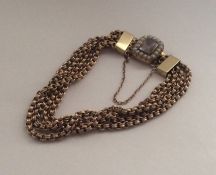 An Antique four strand mourning bracelet. Approx.
