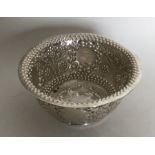 A Victorian silver sugar bowl with ball decoration