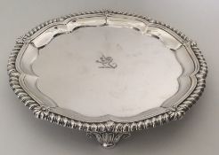 A good quality Georgian silver salver with crested