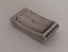 A stylish oval Georgian silver engraved snuff box