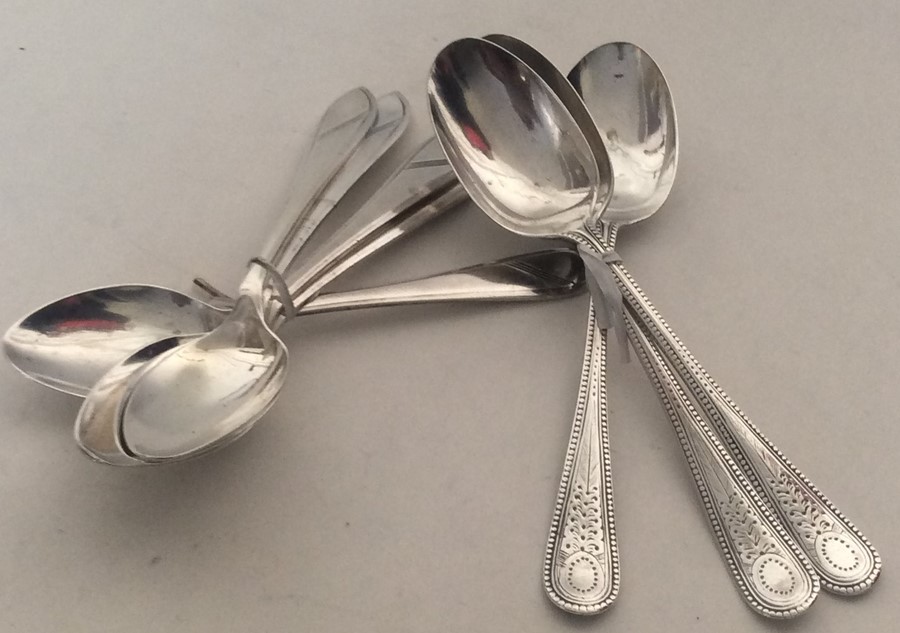 Two part sets of silver teaspoons. Various dates a