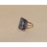 A large attractive blue stone ring in Art Deco 18