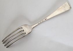 A heavy Georgian silver Hanoverian pattern fork. L