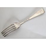 A heavy Georgian silver Hanoverian pattern fork. L