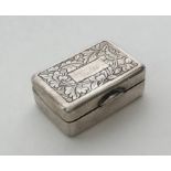 CHINA TRADE: A rectangular silver hinged top vinai