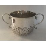 A rare Charles II silver porringer. Original initi