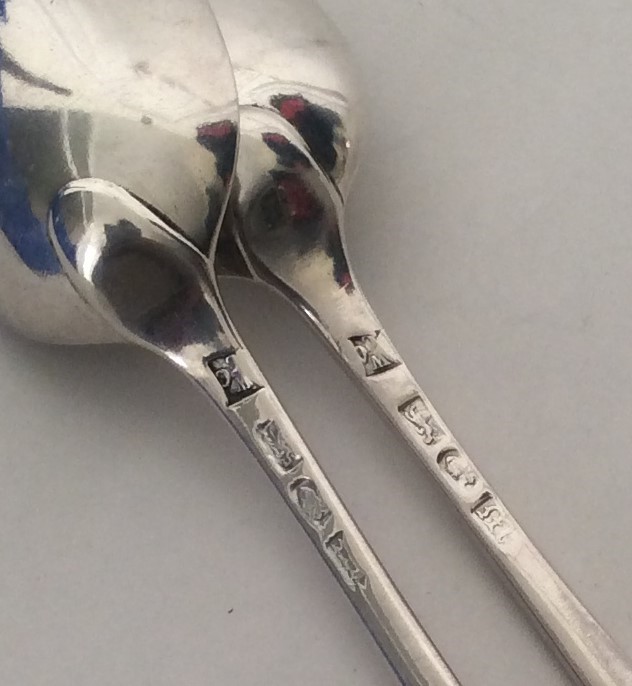 A pair of silver Hanoverian pattern tablespoons wi - Image 2 of 2