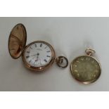 A gold plated Waltham pocket watch together with o