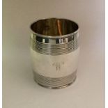 A good Georgian silver barrel shaped beaker with r