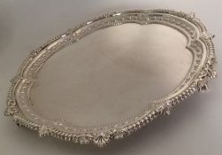 A good quality Edwardian silver salver attractivel