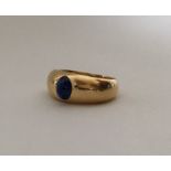 A good quality French sapphire gypsy set ring in p