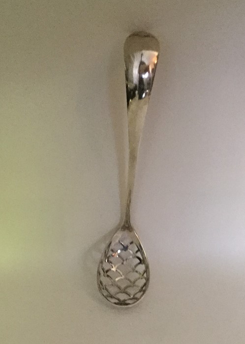 A large Dutch silver sifter spoon with pierced bow - Image 2 of 2