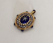 A good quality oval enamelled pendant of Georgian