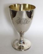 A good George III silver and silver gilt goblet on