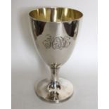 A good George III silver and silver gilt goblet on