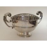 A good two handled silver rose bowl / trophy cup.