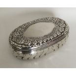 TIFFANY & CO: A large oval silver box attractively