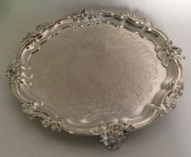 A good Victorian silver salver with chased border