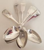 A good set of Scottish fiddle pattern silver table