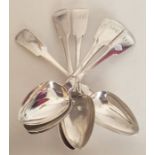 A good set of Scottish fiddle pattern silver table