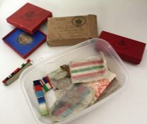 A collection of World War II dress medals and ribb