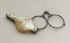 A pair of Antique silver and MOP opera glasses. Ap