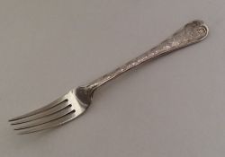 An unusual silver OE pattern fork chased with flow