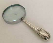 A large silver handled magnifier. London 1894. App