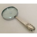 A large silver handled magnifier. London 1894. App