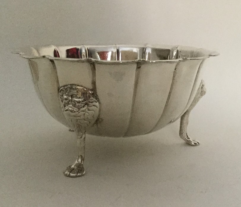 An 18th Century Irish silver sugar bowl with lion