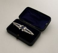 An attractive Edwardian sapphire and diamond boat