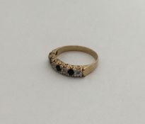 A sapphire and diamond half eternity ring in two c