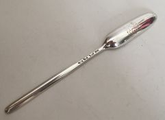 A George II silver crested marrow scoop. London. B