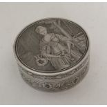 An attractive Continental circular silver box deco