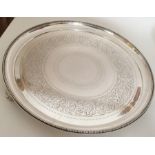 A large circular Victorian silver salver attractiv