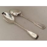 A good pair of fiddle and thread pattern silver ta