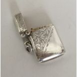 A rectangular silver vesta case. Birmingham 1913.