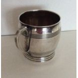 A heavy Edwardian silver christening cup of Art De