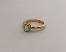 A good diamond baguette cut single stone ring in 1