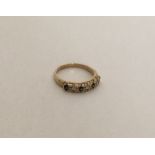 A 9 carat sapphire and diamond half eternity ring