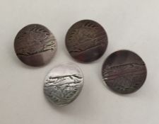 A good set of William IV silver buttons decorated