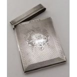 An attractive good quality silver card case with f