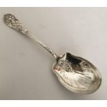 An American Sterling silver spoon decorated with f