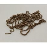 A 9 carat belcher link guard chain. Approx. 20 gra