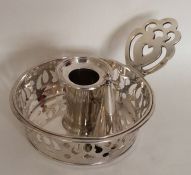A rare Victorian silver chamber stick with shaped