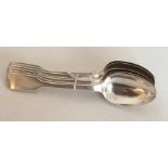 A heavy set of six fiddle pattern silver dessert s