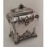 A good Georgian silver bombe tea caddy attractivel