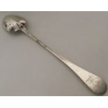 A massive George I silver hash spoon with rat tail